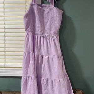 Lavender Sleeveless Tiered Dress